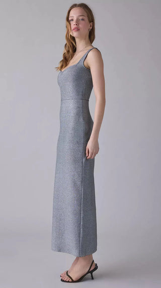 Lorna Column Maxi Dress - Silver