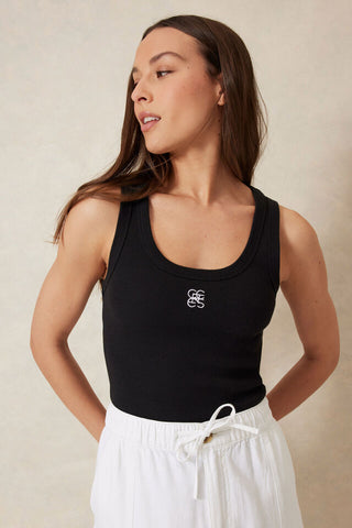 Contour Rib Scoop Tank - Black