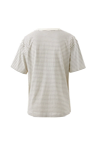 Stevi Slouchy Tee/Milk/Phantom -Fine Stripe