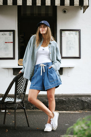 Darcy Everyday Relaxed Short - Washed indigo