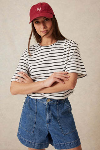 Longline Step Hem Tee - Vanilla