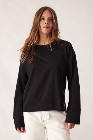 Slouchy Long Sleeve Tee - Black