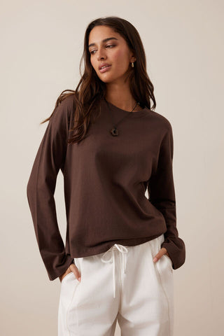 Scout Slouchy Long Sleeve Tee - Choc