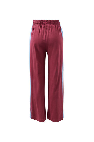 Gigi Wide Leg/Washed Burgandy Sky Blue Side Stripe