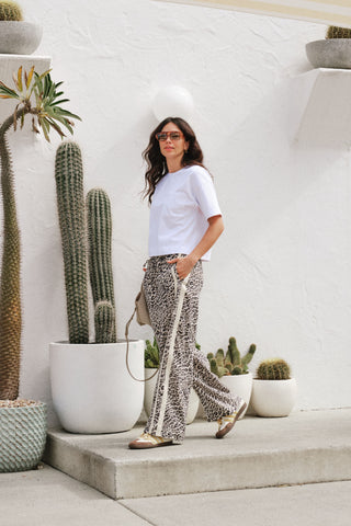 Relaxed drawstring pant - Leopard