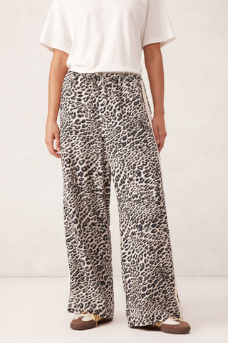 Relaxed drawstring pant - Leopard