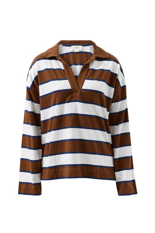 Shelby Slouchy Rugby Top/Toffee/White Heritage Navy
