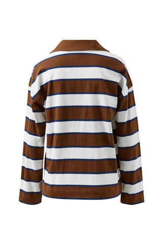 Shelby Slouchy Rugby Top/Toffee/White Heritage Navy