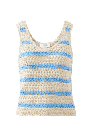 Talulah Knit Tank - Powder Blue Stripe