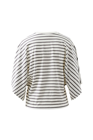 Lucy Relaxed Sleeve T/Vanilla/Phantom Fine Stripe