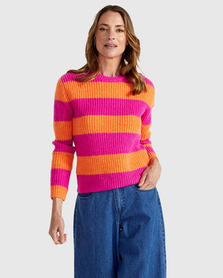 Santos Knit - Orange/Pink Stripe
