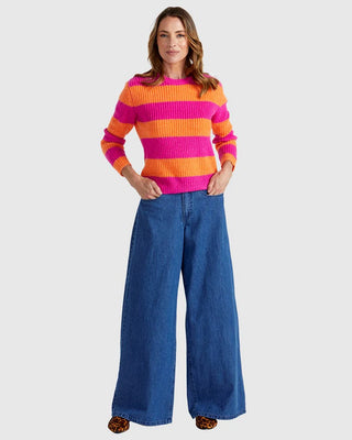 Santos Knit - Orange/Pink Stripe