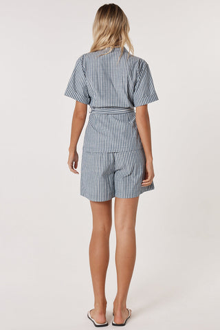 Marina Wrap Anorak - Navy Stripe