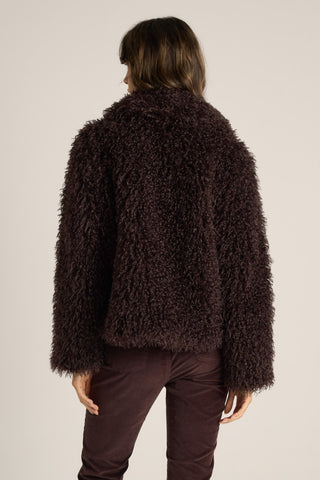 Wynn Cropped Fur Jacket - Chocolate