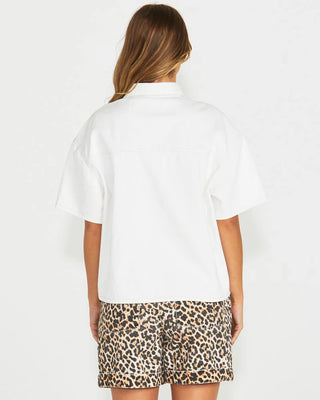 Wyatt Short Sleeve Denim Shirt - White