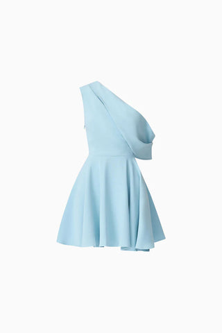Elinor One Shoulder Mini Dress - Blue