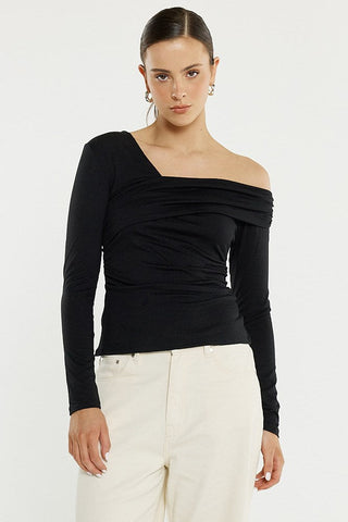 Tess Assym Top - Black