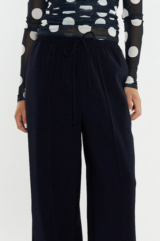 Eva Side Seam Pant - Navy/Cream
