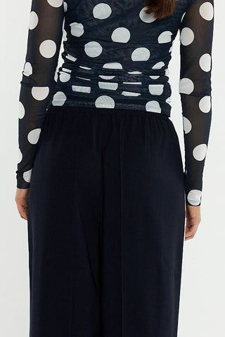 Eva Side Seam Pant - Navy/Cream