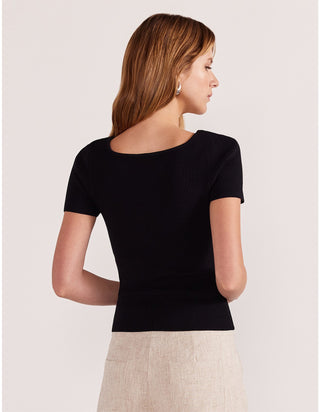 JUDE REVERSIBLE KNIT TEE - BLACK