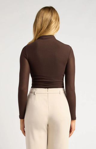 Espresso Textured Mesh Top