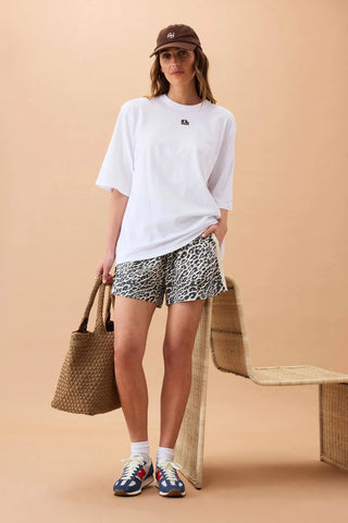 Mila Short - Leopard Linen Blend