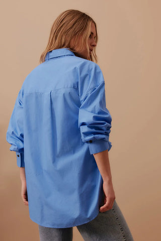 Peta Oversized Shirt - Amalfi Blue