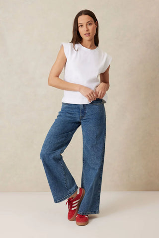 Esme Extended Shoulder Tee - Wht