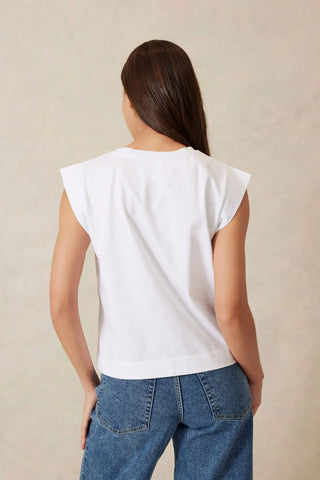 Esme Extended Shoulder Tee - Wht