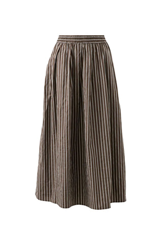 Florence Maxi Skirt - Choc White Stripe