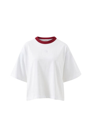 Phoebe Premim Tee - White/Burg