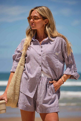 Miya Shirt - Wine Blue