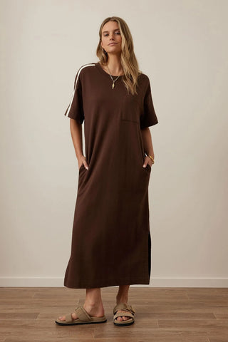 Charlotte Midi Terry Dress - Chocolate