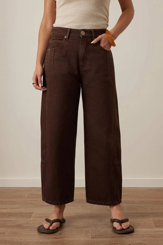 Darted Barrel Jean - Choc