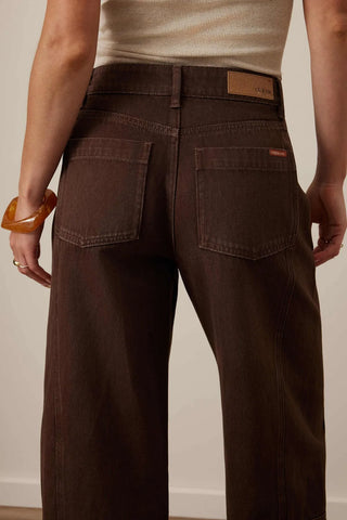 Darted Barrel Jean - Choc
