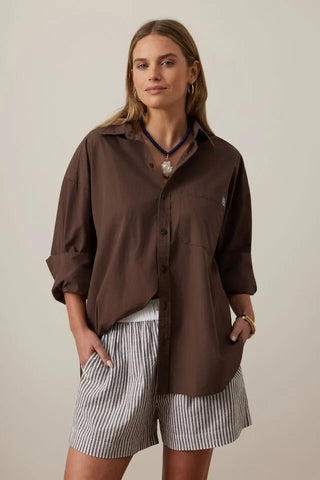 Peta Oversized Shirt/Brunette Brown
