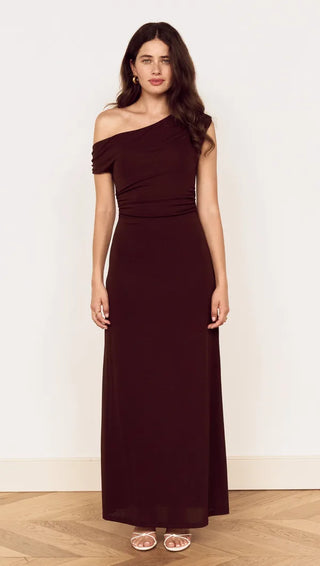 Aster Mesh Midi Dress - Choc