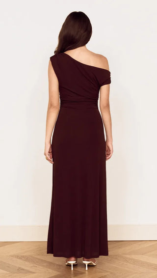 Aster Mesh Midi Dress - Choc