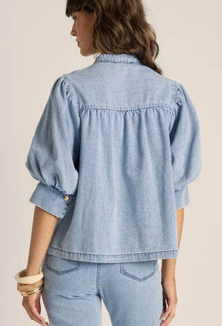 Lila Denim Balloon shirt