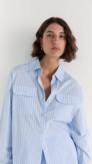 Ayra Shirt - Blue/White Stripe