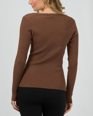 Micha Knit Top - Brwn