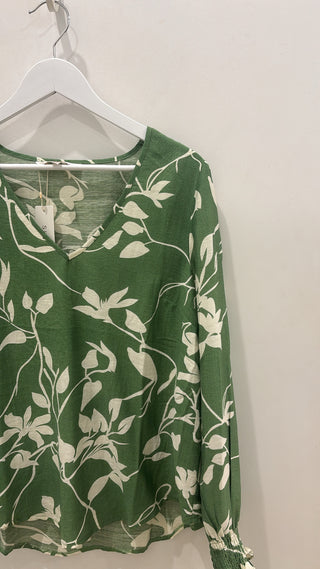 Penny V-neck Blouse - Green