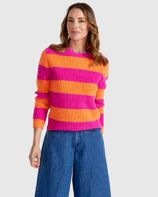 Santos Knit - Orange/Pink Stripe