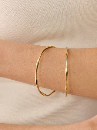 Skinny 18K Gold Plated Bangle 2pcs