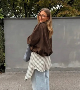 Bex Bomber Jacket - Choc