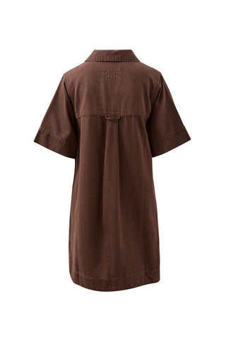 Relaxed Shirt Dress - Chocolate