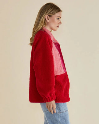 Franklin Fleecy Jacket - Pink/Red