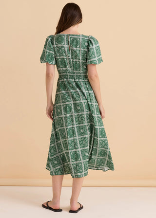 Dahlia Dress - Green Floral