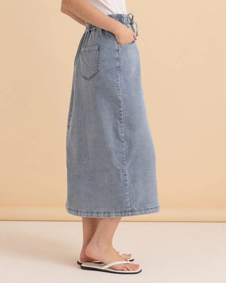Maxi Jogger Skirt - Light Blue Wash