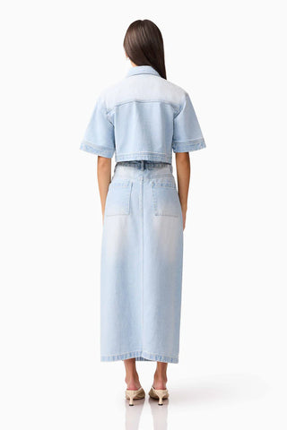Silvie Shirt and Skirt Set - Light Blue Denim